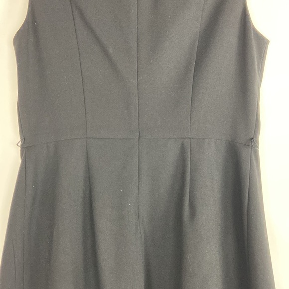 Calvin Klein Sleeveless Black with White Hem Fitted Midi Cocktail Sheath Dress - Picture 8 of 15